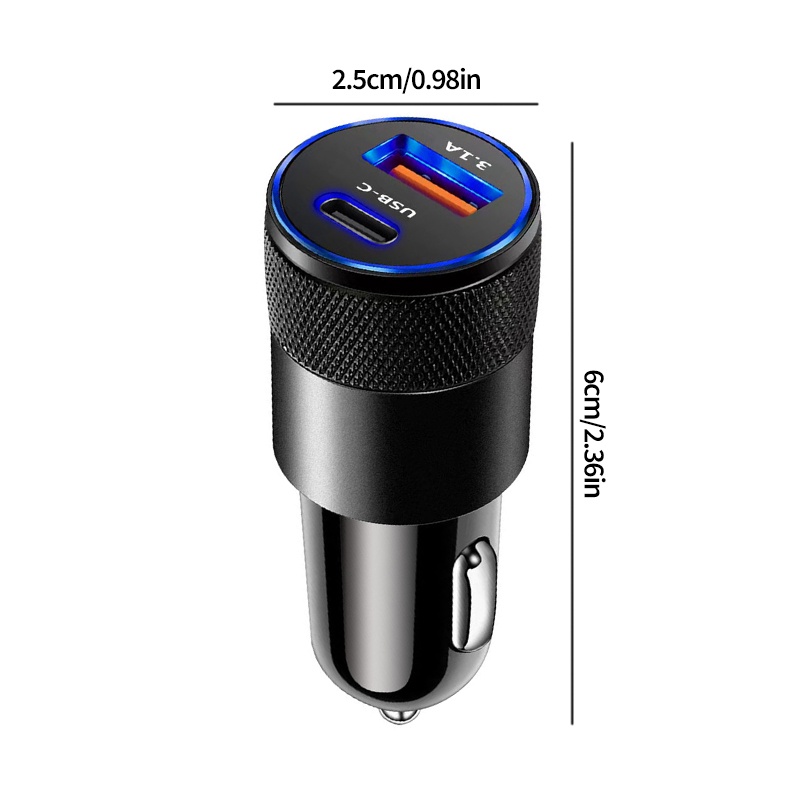 Bộ sạc ô tô mini usb c bộ sạc điện thoại pd 30w cho điện thoại thông minh sạc nhanh thuốc lá ổ cắm nhẹ hơn bộ sạc usb | BigBuy360 - bigbuy360.vn