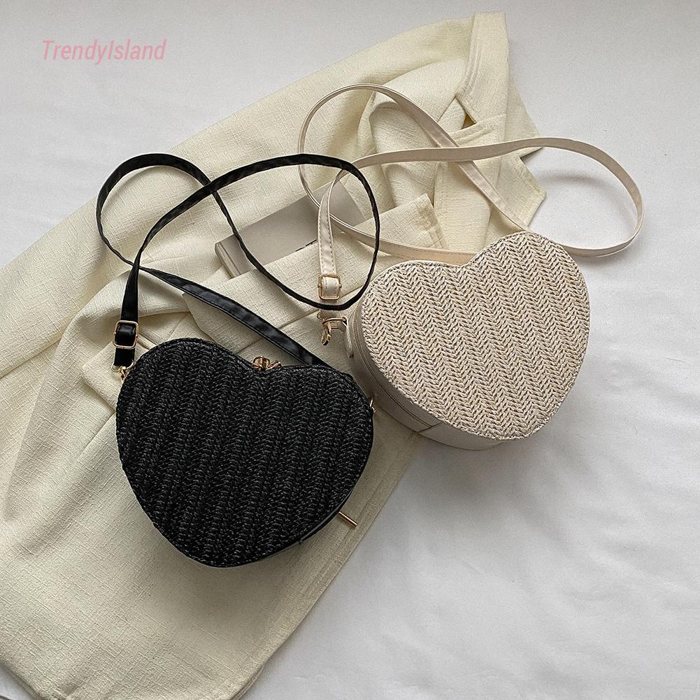 Túi rơm hình trái tim tình yêu dành cho phụ nữ túi đeo vai túi xách thiết kế sang trọng túi xách tote đi biển mùa hè đi nghỉ mát bolsas 2023