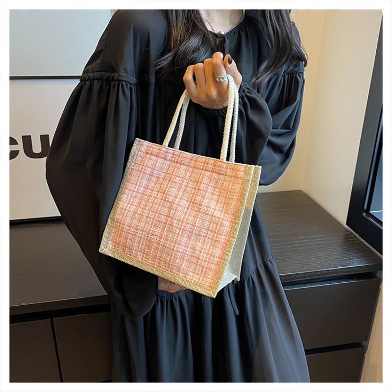 Túi nhỏ thơm mẹ đi chơi túi mẹ và bé đi làm túi vải lanh túi đồng hành dễ thương túi vải lanh túi xách nữ hộp cơm bento túi