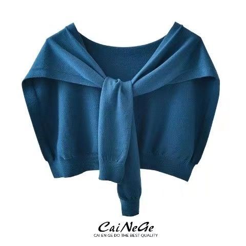 Dệt kim khăn choàng nhỏ phụ nữ mặc bên ngoài mùa thu đông dày yếm vai mặc miếng đệm vai khăn len