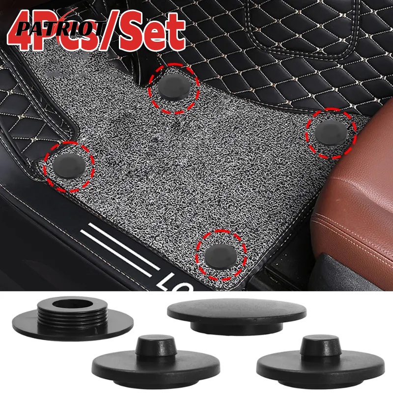 Phụ kiện nội thất ô tô / 4 cái / bộ thảm lót sàn ô tô màu đen kẹp cố định / chốt chốt chân hai lớp / khóa cố định thảm đa năng chống trượt