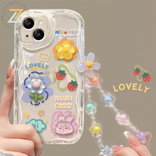 Tương thích với iphone 16 pro max iphone 16 pro max iphone 16 pro max iphone 16 plus iphone 16 plus strawberry 3d rabbit silicone phone case