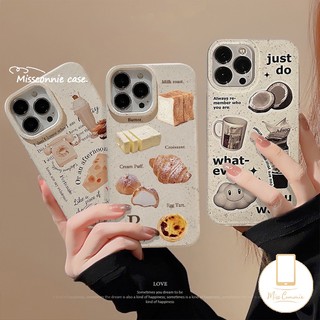 Ốp điện thoại hình bánh mì cà phê thích hợp cho iphone 11 14 13 12 15 pro max 7plus xr 8plus 6 6s 7 8 15 plus x xs max