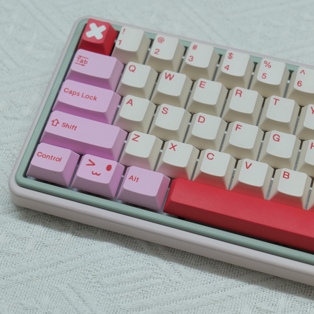 Rim keycaps cherry profile nữ tính màu hồng pbt dye bàn phím cơ phụ keycap