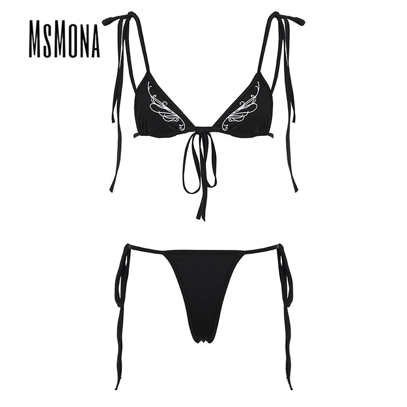 Bộ bikini MSMONA in họa tiết cánh tương phản sexy thời trang mới thường ngày 2023 cho nữ | BigBuy360 - bigbuy360.vn