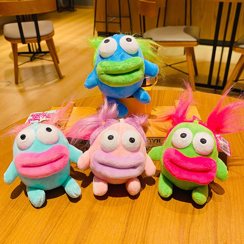 Phim hoạt hình dễ thương và vui nhộn bím tóc jun vải búp bê móc khóa xe treo chuỗi túi sách phụ kiện mặt dây chuyền