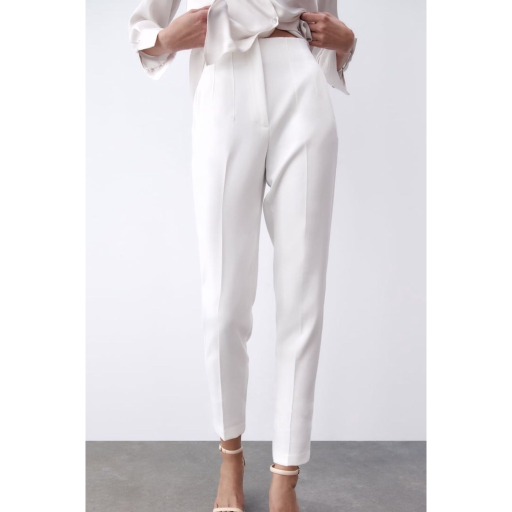 Zara Quần Tây Lưng Cao Màu Trơn Thời Trang Mùa Thu Thanh Lịch Cho Nữ 901432 2162888