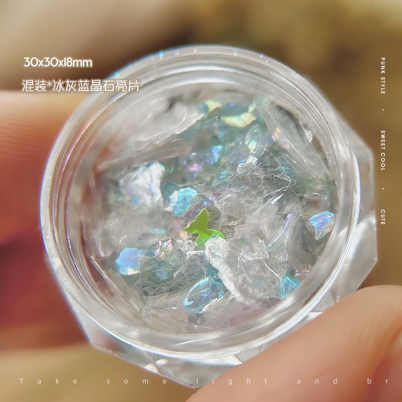 Mới Hộp Đá Pha Lê Trang Trí Móng Tay Tăng Cường galaxy cryolite