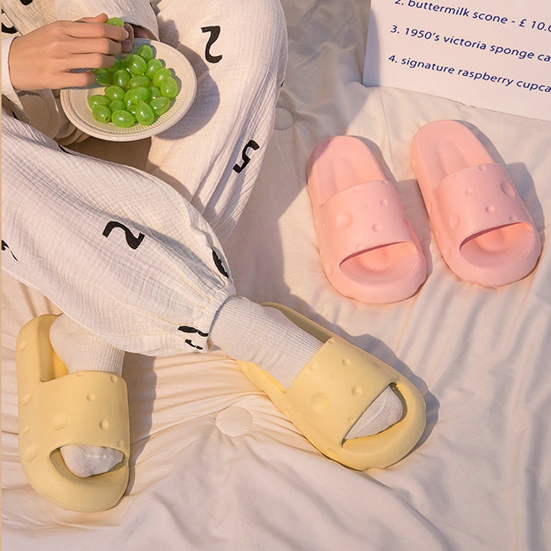 Sandals Hàn Quốc Dép bánh mì nữ sandal Đáy dày chống trượt chống nước Phim hoạt hình dễ thương