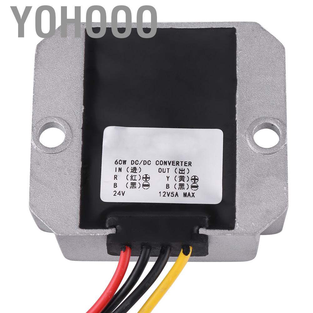 Yohooo DC-DC 24V To 12V Car  DC Converter 5A 60W Voltage Inverter Module Power Supply for Vehicle
