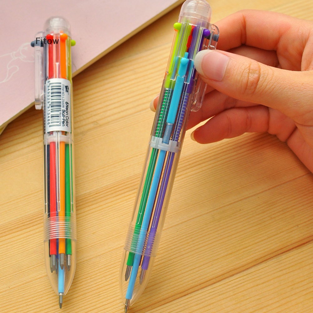 Ftw creative stationery multi-color ballpoint pen six-color ballpoint pen study pen fe