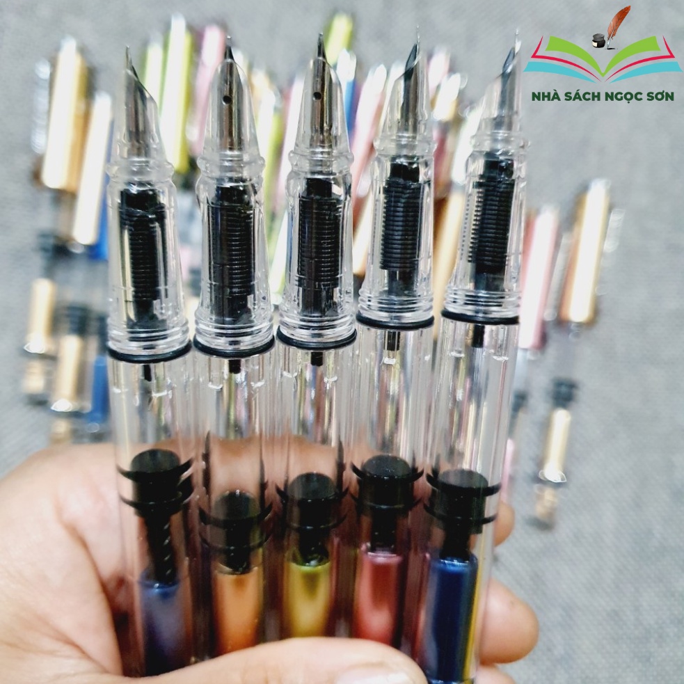 Bút Máy Luyện Chữ Đẹp T09, Bút Máy C009 Thanh Đậm, Ngòi Kim Tinh, Bình Mực Lớn