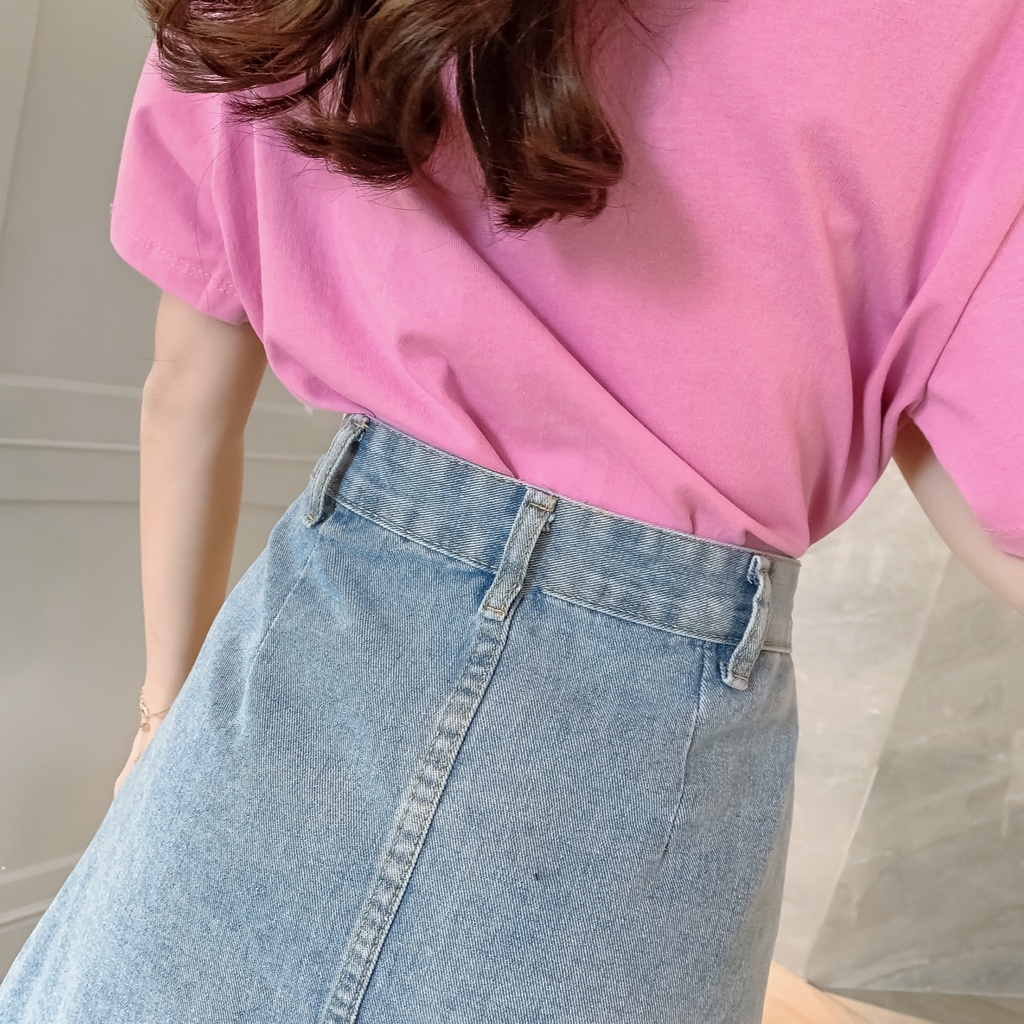 DIDIKA Chân Váy Denim Chữ a Lưng Cao Phong Cách Hàn Quốc Thời Trang Mùa Hè Mới Cho Nữ