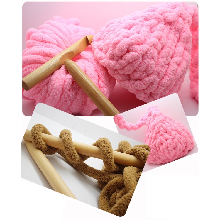 Cuộn len Chenille 250gr siêu mềm mại, Len Chunky Cuộn To
