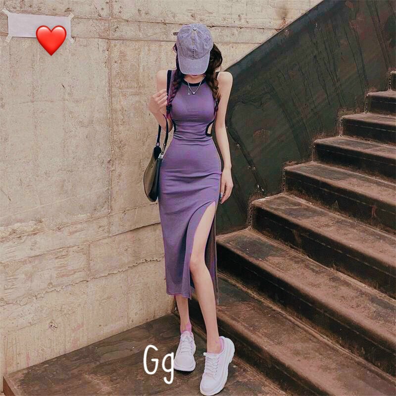 Đầm ba lỗ maxi dài khoét eo, ĐẦM BODY SÁT NÁCH KHOÉT EO SIEU IU GG alohashop91