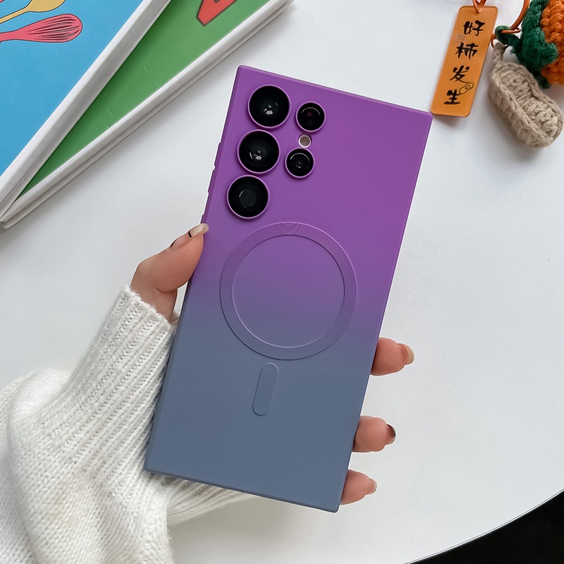 Ốp Điện Thoại Silicone Màu Gradient Cho Samsung S23 S22 S21 Plus Ultra