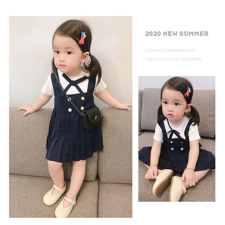 Đầm Ngắn Tay Xếp Ly Kiểu Công Chúa Đáng Yêu Dành Cho Bé Gái
