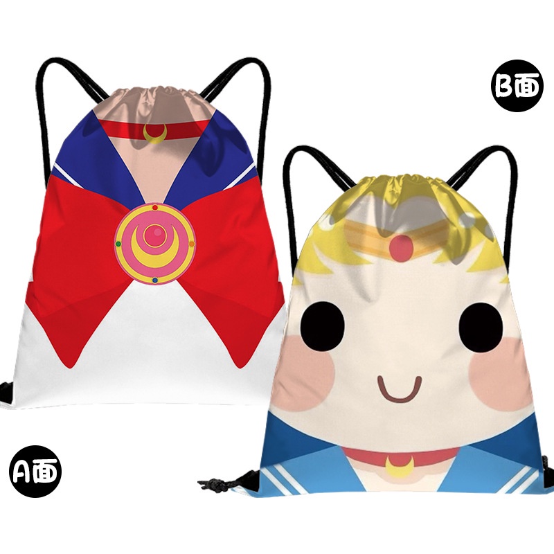 Ví Canvas Dây Rút Dáng Ngắn In Hình Thủy Thủ Mặt Trăng Xinh Xắn