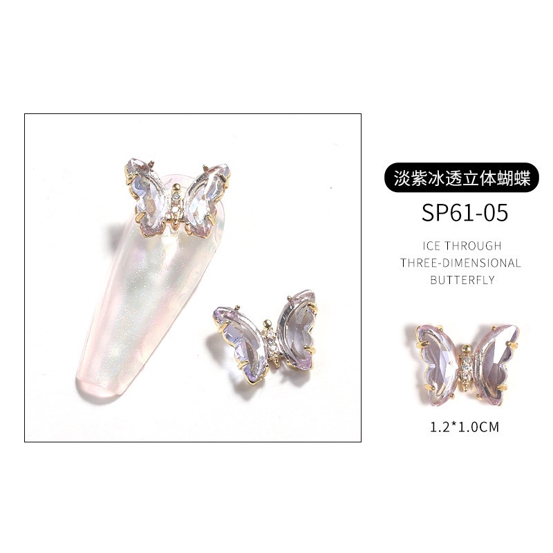 Phụ Kiện Đính Trang Trí Móng Tay Hình Bướm Đính Đá Zircon Phong Cách Nhật Bản