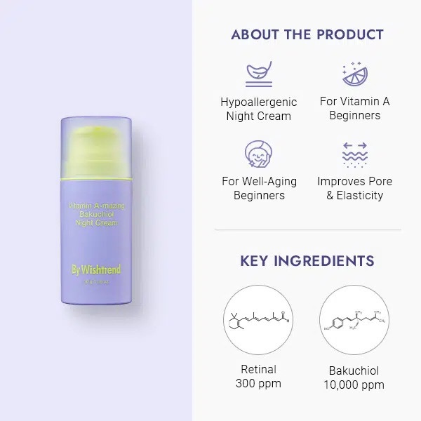 Kem Dưỡng Da Ban Đêm By Wishtrend Vitamin A - Mazing Bakuchiol Night Cream 30g