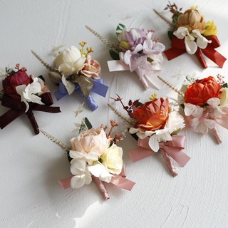 Corsage vòng đeo tay hoa cẩm tú cầu bằng lụa cổ điển châu âu cho phù dâu đám cưới