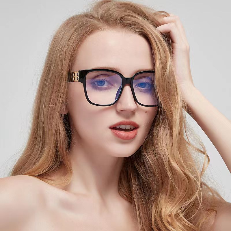 Kính Mát Gọng Vuông Chống Ánh Sáng Xanh Chống Bức Xạ Phong Cách Hàn Quốc Cho Nam Và Nữ