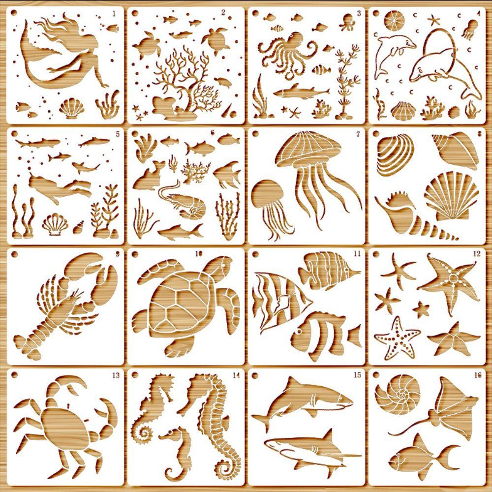 Bộ Khuôn Vẽ Trang Trí Sổ Tay / Album 15x15cm Hình AUGUSTINA