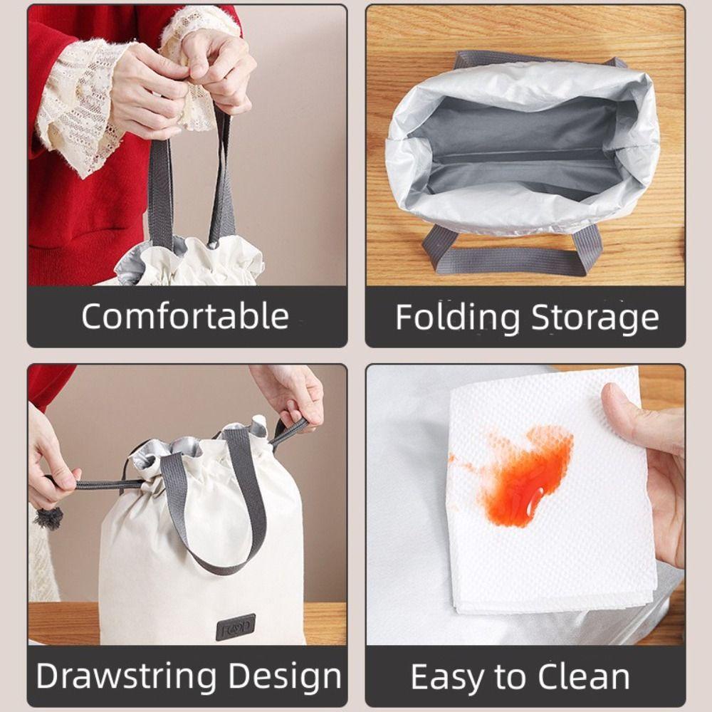 .Túi Đựng Hộp Cơm Trưa Lót Lá Nhôm Dày Dặn Cách Nhiệt Tiện Dụng Mang Theo Dã Ngoại