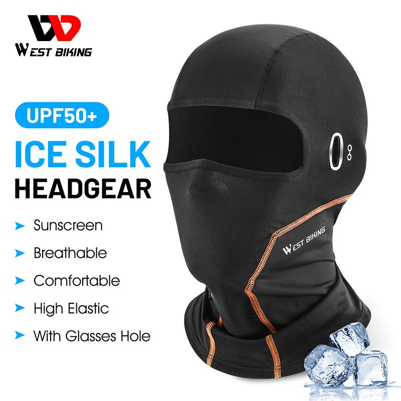 West Mặt Nạ Chống Nắng Balaclava Bằng Lụa Lạnh Có Lỗ Gắn Kính Bảo Vệ Mặt Toàn Diện Cho Nam Và Nữ Khi Đi Xe Đạp Xe Xuân Hè