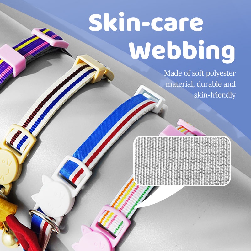 HamshMoc Vòng Cổ Mềm Nhẹ Tháo Lắp Nhanh Có Chuông Hình Nơ Dễ Thương An Toàn Cho Mèo Cưng