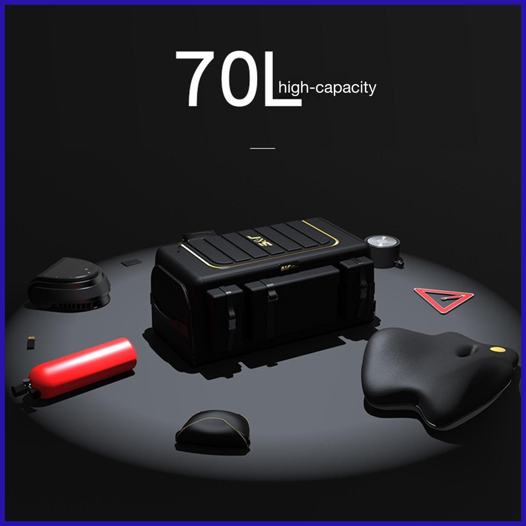 Túi Đựng Đồ Màu Đen Chống Thấm Nước Dung Tích 60L / 70L Có Nắp Đậy Tiện Dụng Cho Xe Hơi