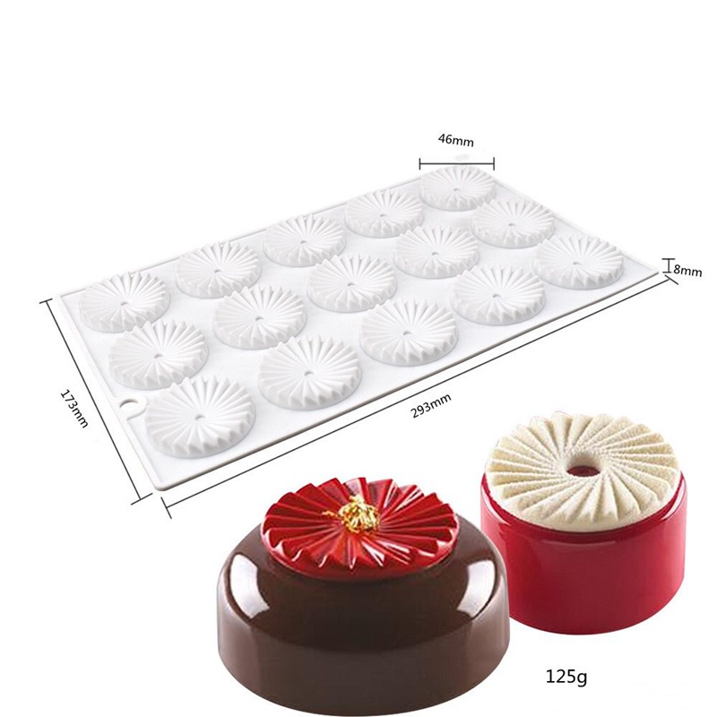 Khuôn Silicone Tròn 15 Ngăn Làm Bánh Xếp Origami DIY