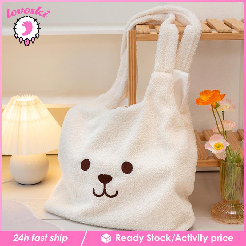 [Lovoski] Túi Xách Đeo Vai Bằng Lông Nhung Thời Trang Du Lịch Hàng Ngày Cho Nữ