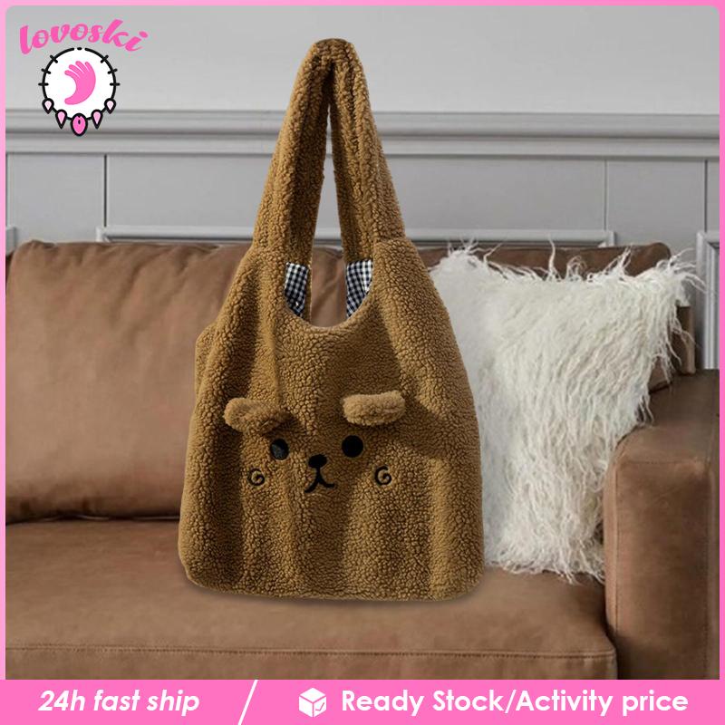 [Lovoski] Túi Xách Đeo Vai Bằng Lông Nhung Thời Trang Du Lịch Hàng Ngày Cho Nữ