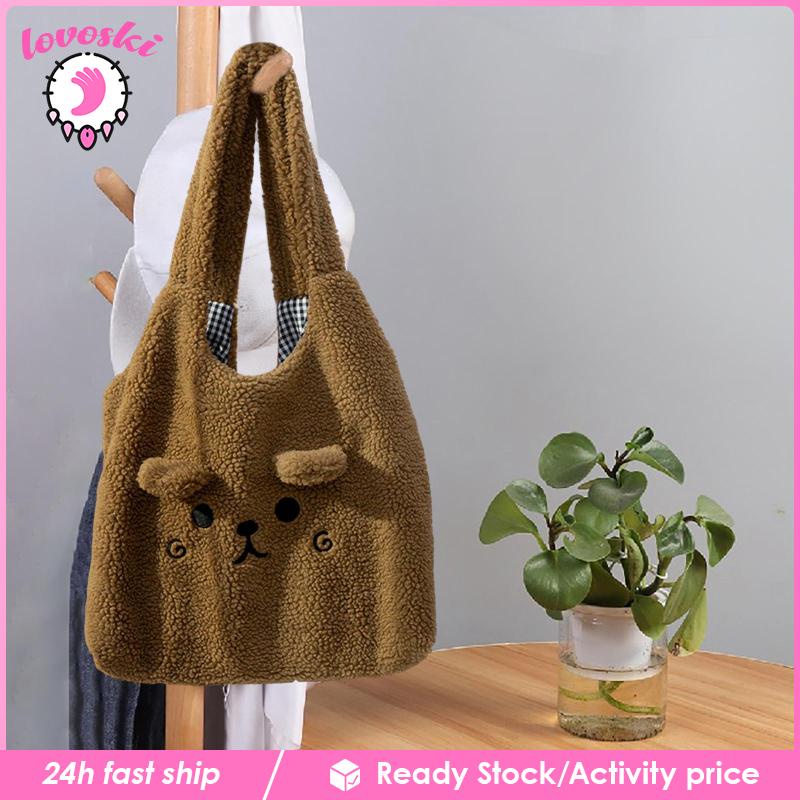 [Lovoski] Túi Xách Đeo Vai Bằng Lông Nhung Thời Trang Du Lịch Hàng Ngày Cho Nữ