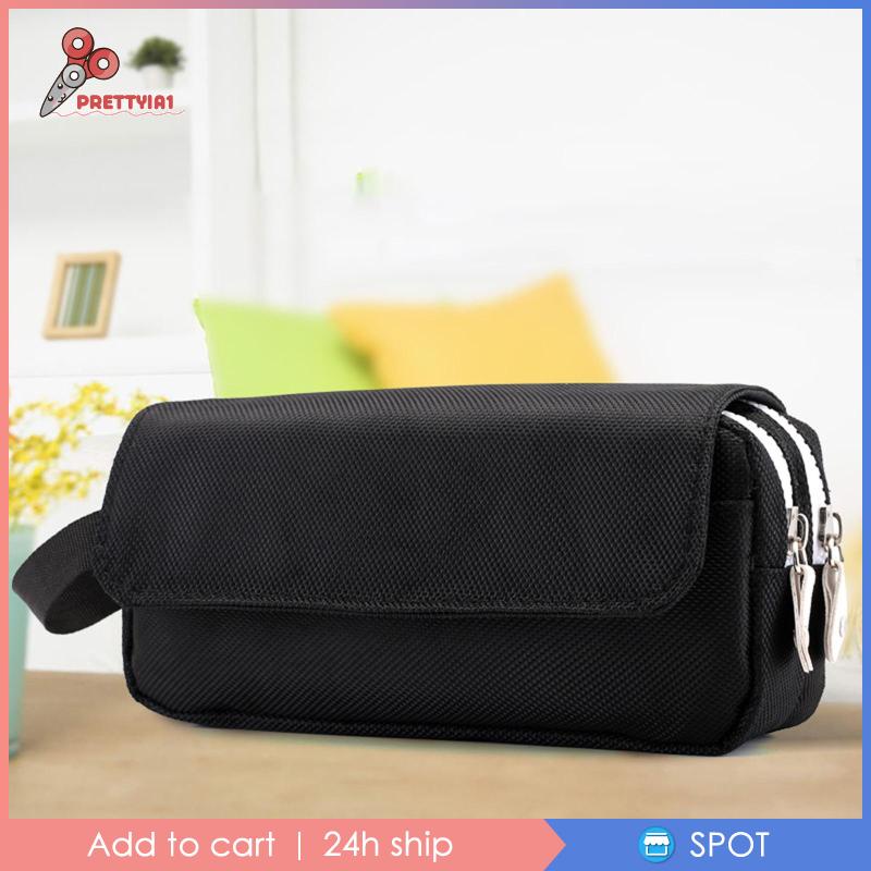 [Prettyia1] Túi Đựng Bút / Đồ Trang Điểm Sức Chứa Lớn Có Dây Kéo