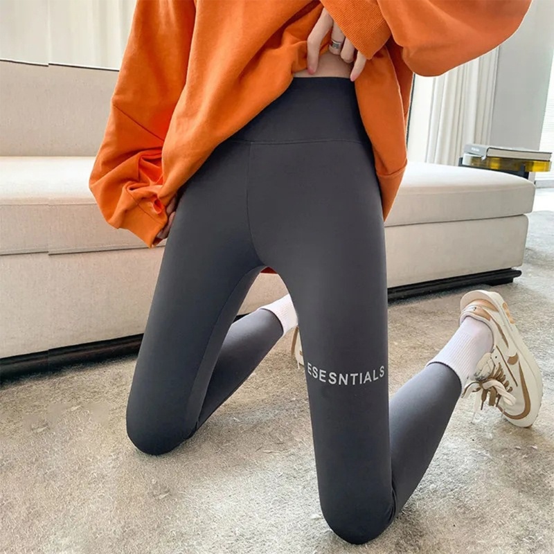 Xiangbao Quần Legging Thể Thao Lưng Cao Ôm Dáng Không Để Lại Dấu Vết In Chữ Thời Trang Xuân Hè Cho Nữ