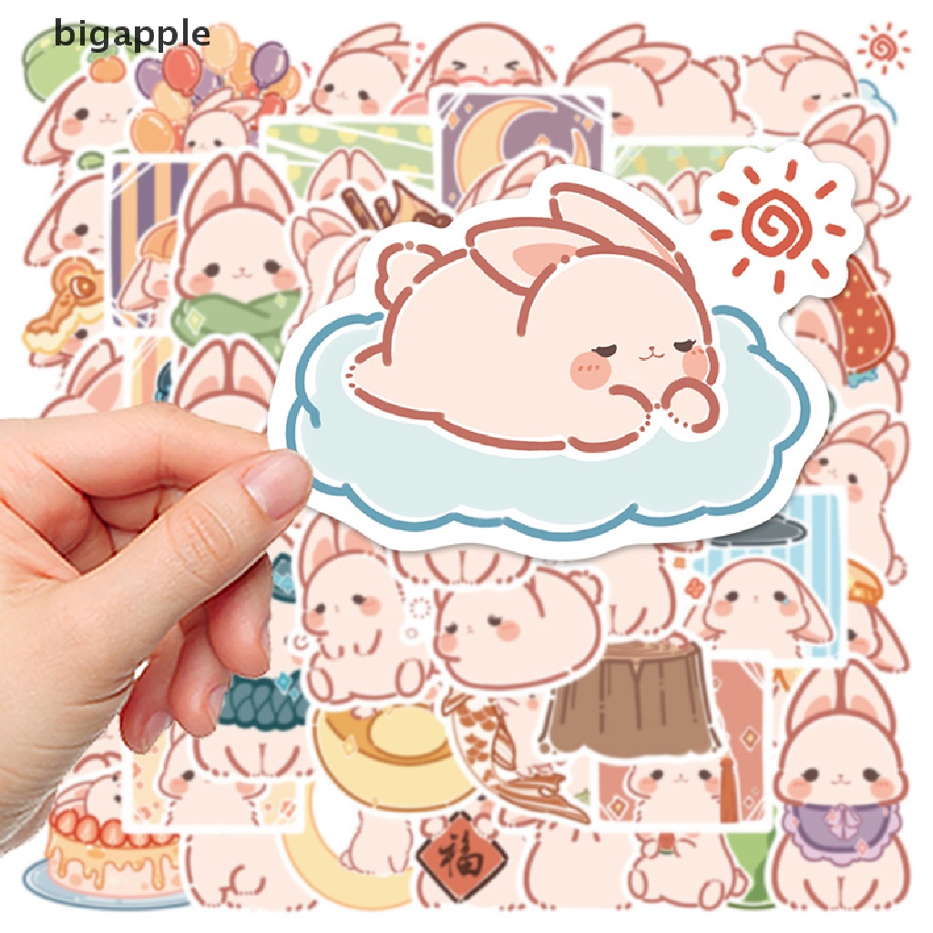 Set 50 Miếng Dán Hình Thỏ Dễ Thương Phong Cách Nhật Bản Dùng Để Trang Trí Đa Năng Tiện Dụng