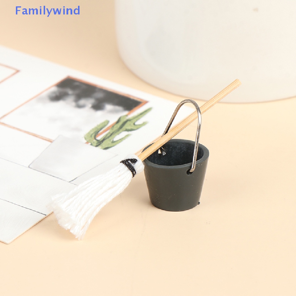 1 Bộ Xô Và Cây Lau Nhà Trang Trí Nhà Búp Bê 1: 12