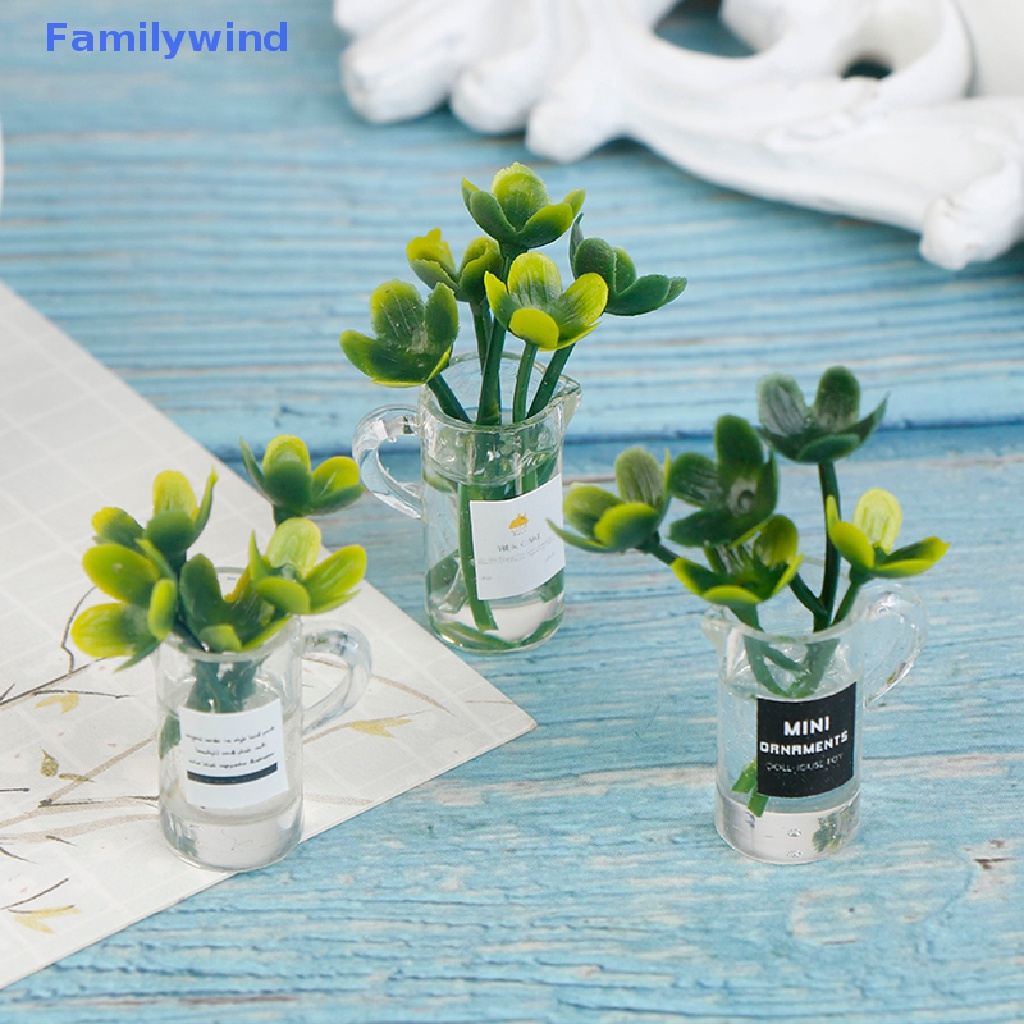 Set 3 Chậu Cây Trong Suốt Dùng Để Trang Trí Nhà Búp Bê 1: 12