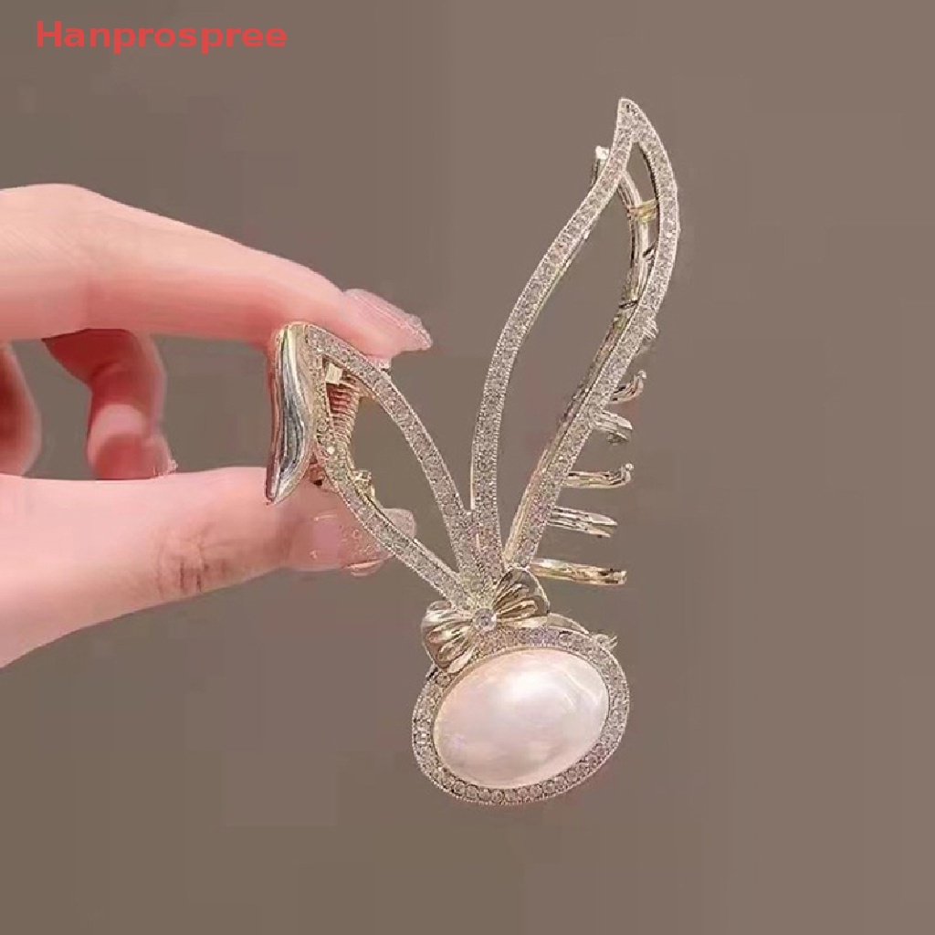 Kẹp Tóc Hình Tai Thỏ Đính Pha Lê Thanh Lịch Cho Nữ