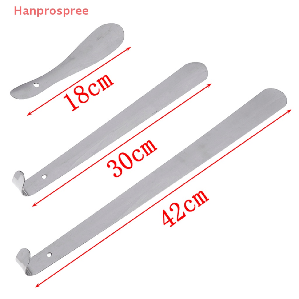 Hanprospree > Sừng Giày Bằng Thép Không Gỉ 3 Kích Cỡ Màu Bạc Sáng Bóng Chuyên Nghiệp