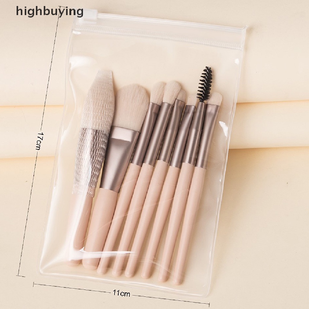 Set 8 Cọ Trang Điểm Chuyên Nghiệp Với Thiết Kế Tay Cầm Mềm Mại Tiện Dụng