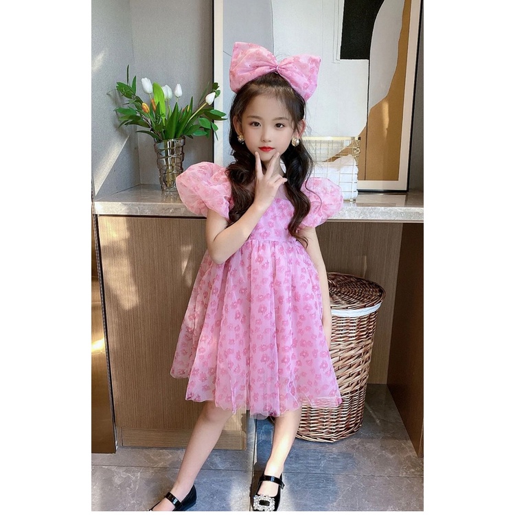 IQ Angel  Đầm Công Chúa organzarn Thắt Nơ Phong Cách Hàn Quốc Cho Bé Gái Phiên Bản Chaoxian