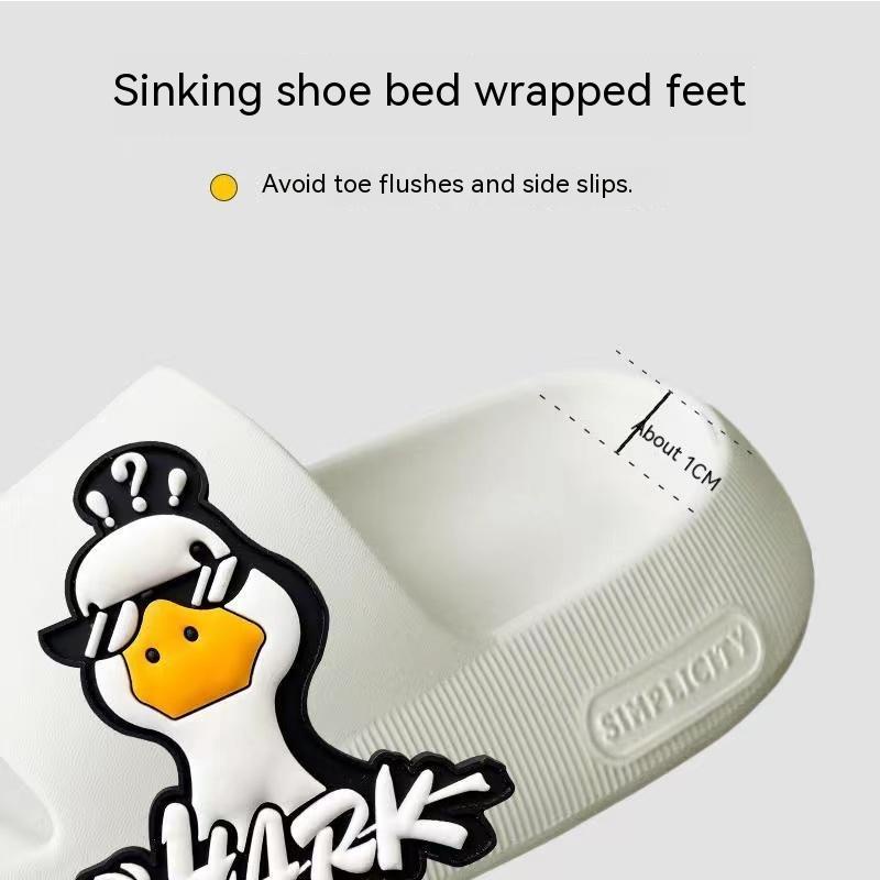Dép Đế Dày 5.0CM Bằng EVA Silicon Chống Trượt Họa Tiết Vịt Hoạt Hình Mới Dành Cho Nam Nữ Đi Trong Nhà / Ngoài Trời