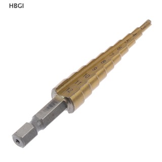HBGI> 3-12mm Coated Stepped Drill Bits Hex Handle Drill Bit Metal Drilling Power Tool HOT