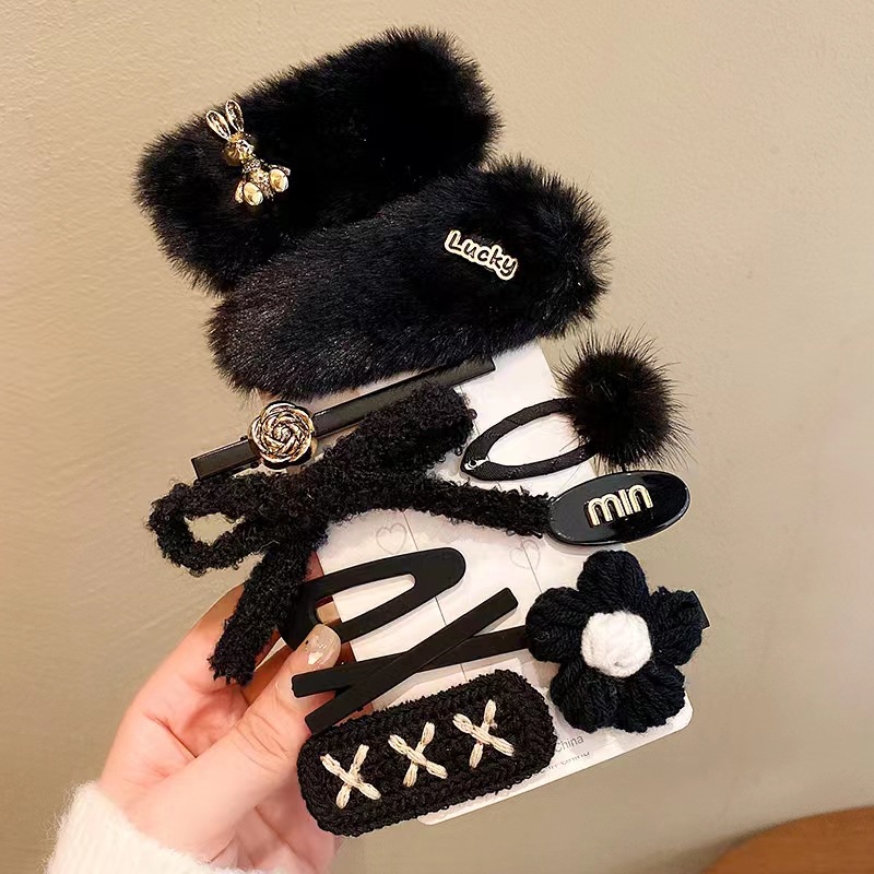 Bộ 10 Kẹp Tóc Lông Xù Đáng Yêu Thời Trang Hàn Quốc Cho Bé Gái