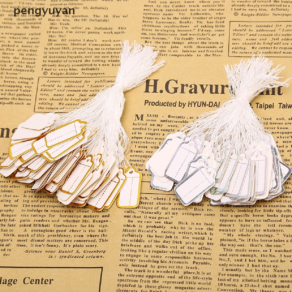 [pengyuyan] Set 200 Nhãn Giấy Hình Chữ Nhật Rỗng Dùng Ghi Giá Tiền Trang Sức [Mới]