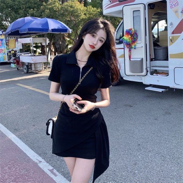 Bộ Áo Tay Phồng Ôm Eo Phối Chân Váy Chữ A Xếp Ly Thời Trang Mùa Hè Cho Nữ