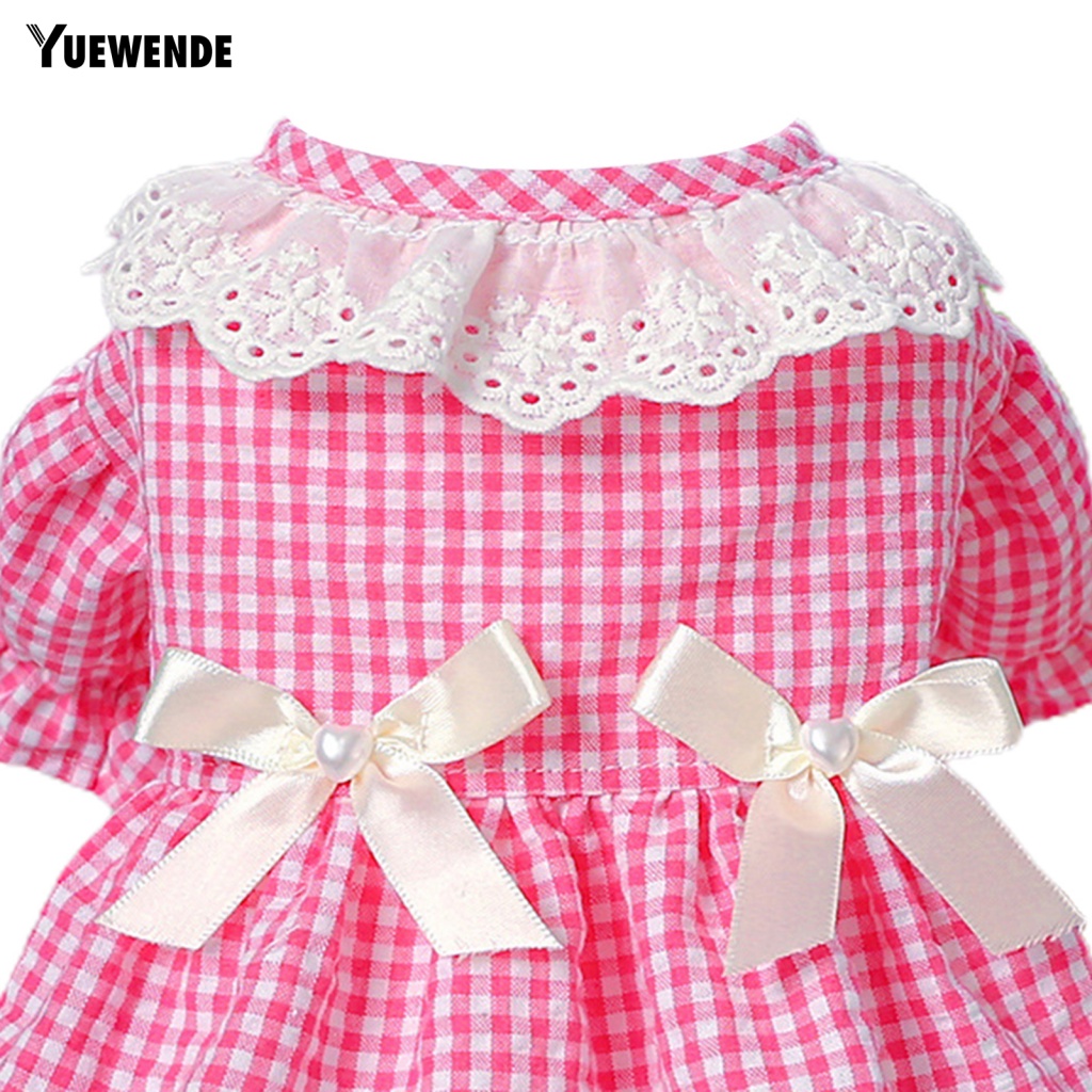 Yue.z Đầm Cổ Tròn Hai Lớp Họa Tiết Kẻ Sọc Đính Nơ Thời Trang Mùa Hè Bắt Mắt Dành Cho Thú Cưng